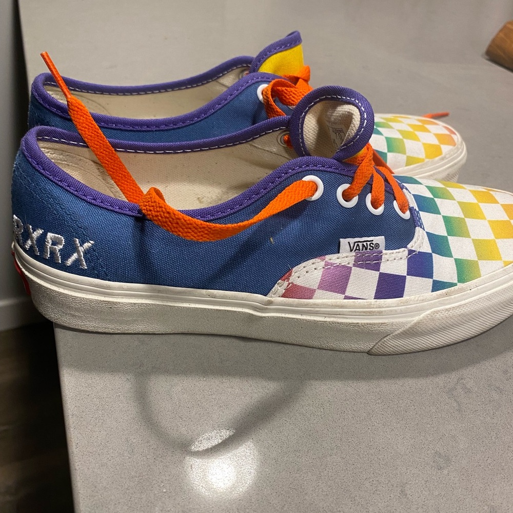 Custom Rainbow Vans with RXRX personalization. Size 5.5 Mens or 7 in womans